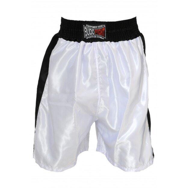 Short de boxe anglaise en satin blanc