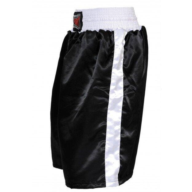 Short de boxe anglaise en satin noir