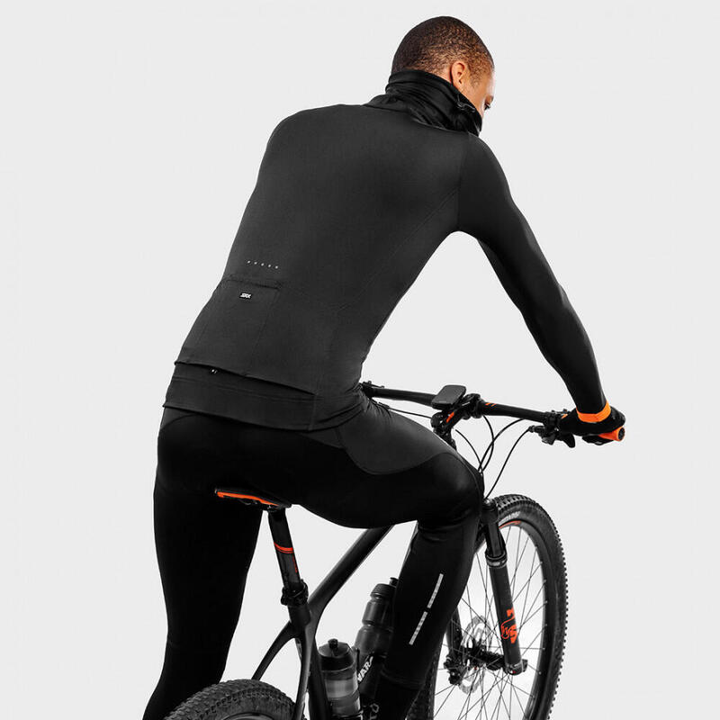 Heren ultralichtgewicht wielershirt SRX PRO Roselend - Zwart - Levendig oranje
