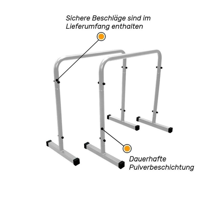 Parallets Heihglets  Bis 150 kg Dip Barren Dip Station Push Up, weiß  - STM