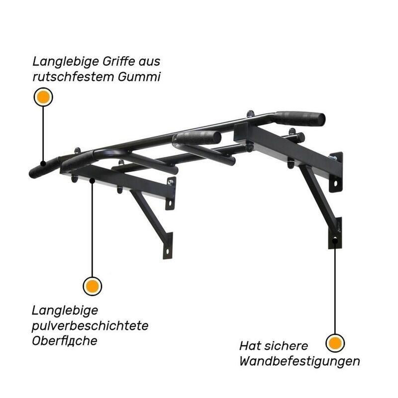 Klimmzugstange Wandmontage Multigrip "Light" Schwarz