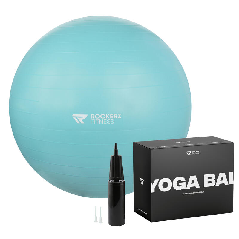 bola de yoga com bomba - bola de Pilates - bola de fitness - Turquoise - 75cm