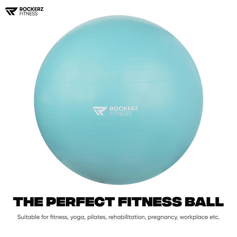 bola de yoga com bomba - bola de Pilates - bola de fitness - Turquoise - 75cm