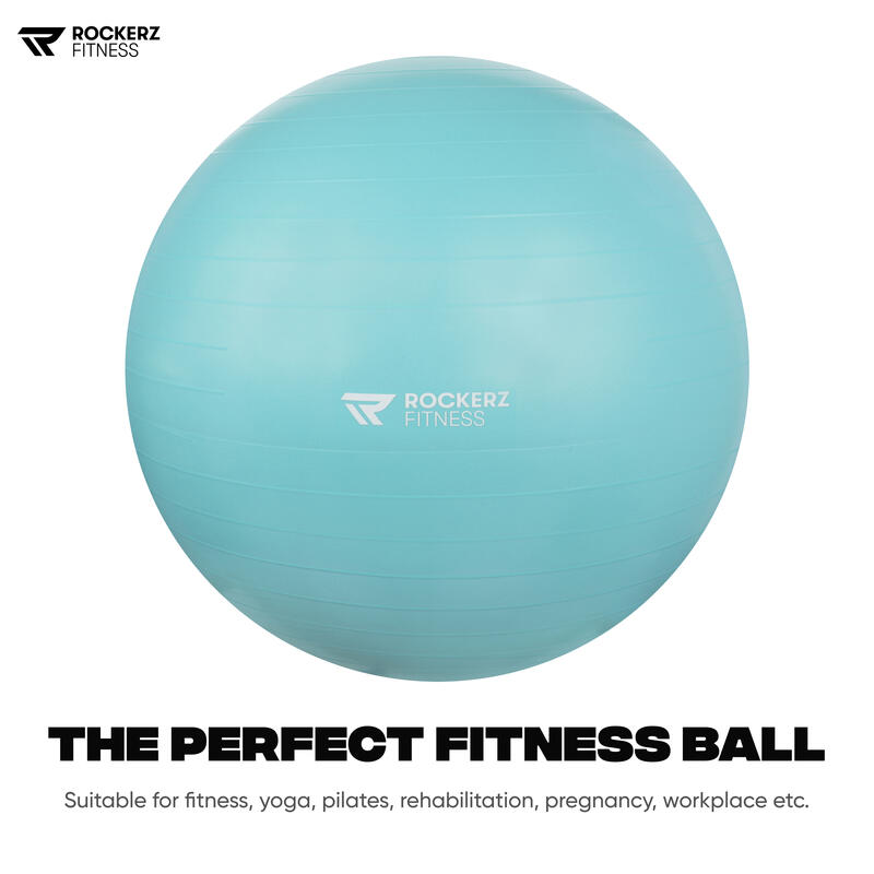 Fitnessbal - Yoga bal - Gymbal - Zitbal - 75 cm - Kleur: Turquoise