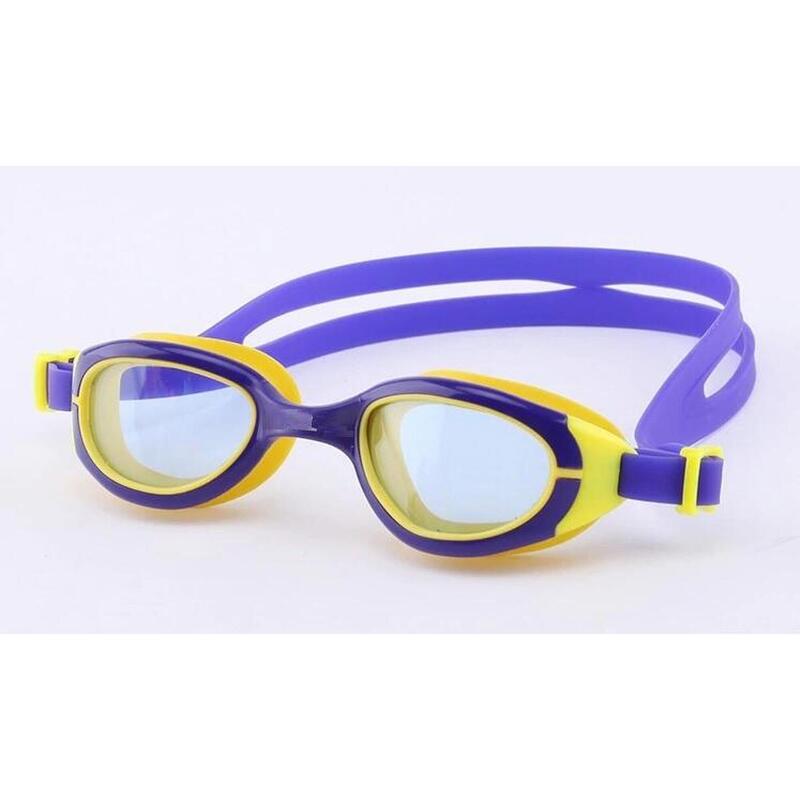 Kids Silicone UV Protection Anti-fog Swimming Goggles - Purple/Yellow