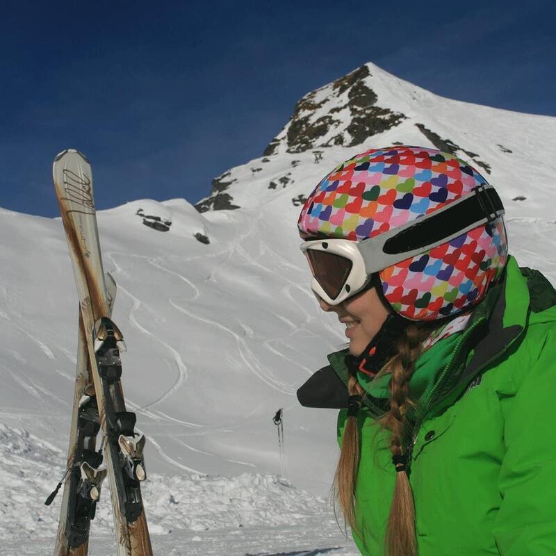Housse de casque fantaisie - Coolcasc -Coeurs muticolores - Taille unique