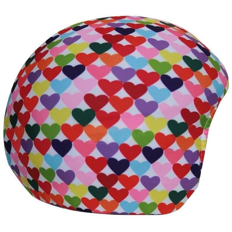 Housse de casque fantaisie - Coolcasc -Coeurs muticolores - Taille unique