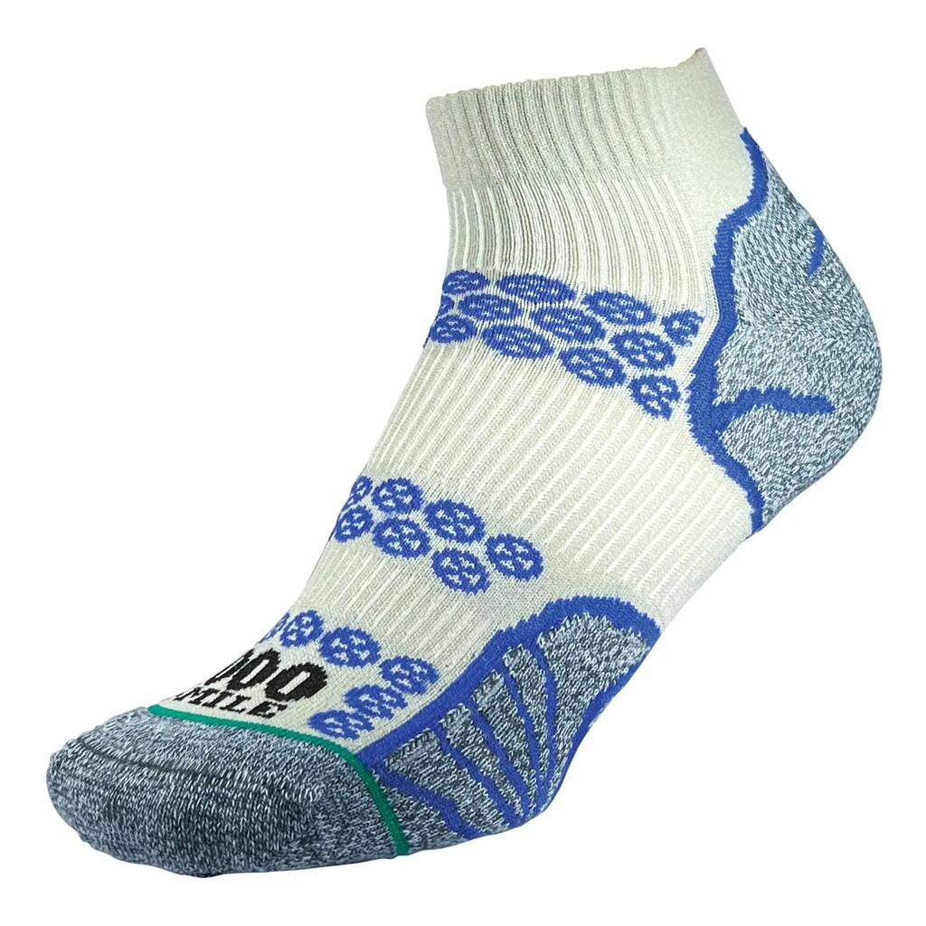1000 Mile Lite Anklet Repreve Double Layer Sock Silver/Royal Blue