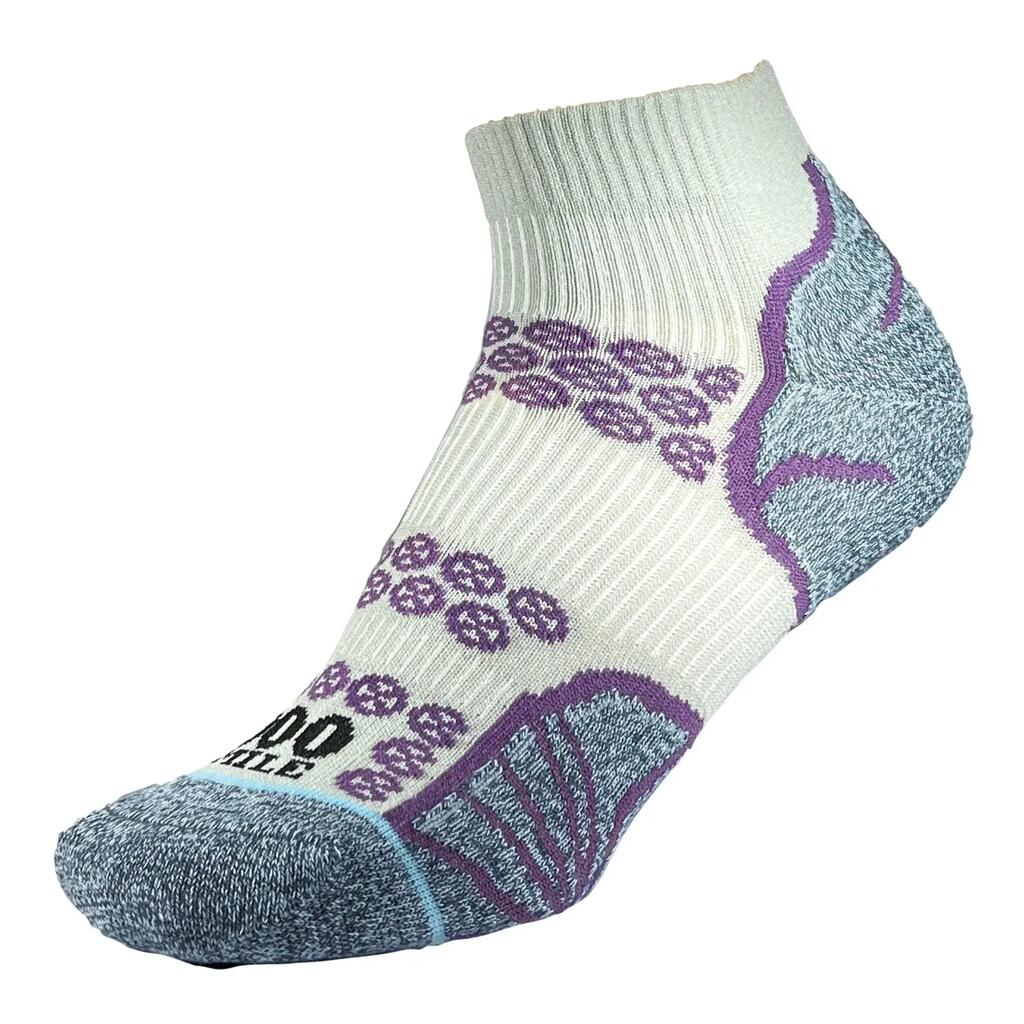 1000 Mile Lite Anklet Repreve Double Layer Sock Silver/Purple