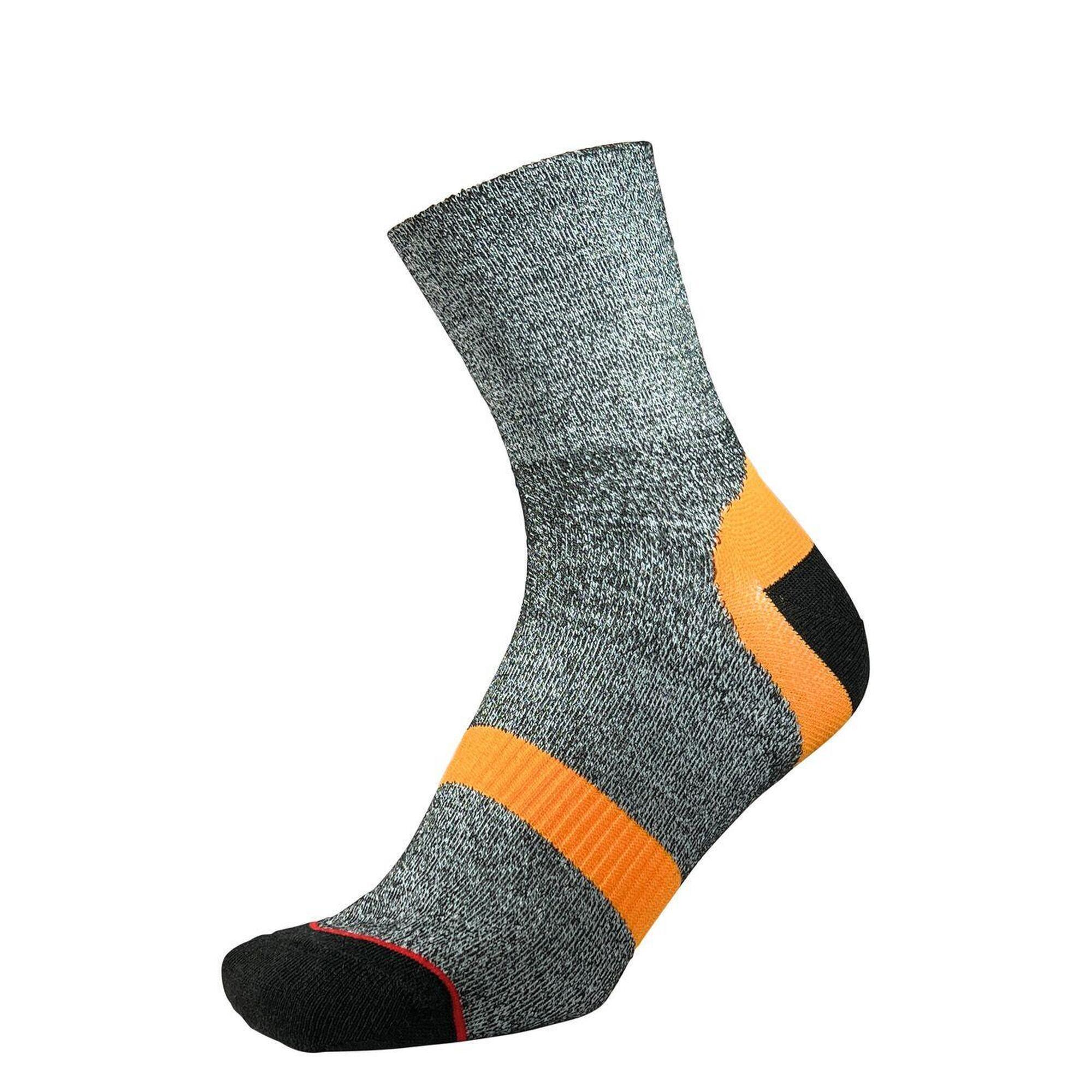 1000 Mile Approach Repreve Double Layer Sock Charcoal Marl Orange 1/1