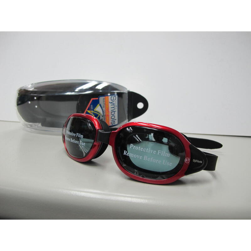 MS-8600 High Quality Silicone Anti-Fog Swimming Goggles - Red/ Smoke Lens