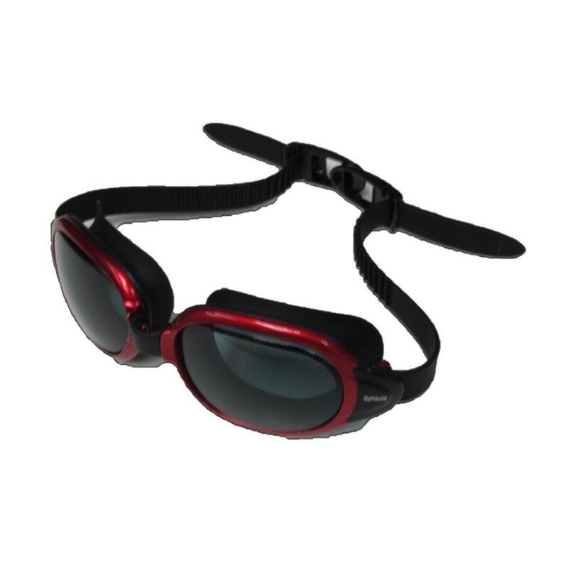 MS-8600 High Quality Silicone Anti-Fog Swimming Goggles - Red/ Smoke Lens