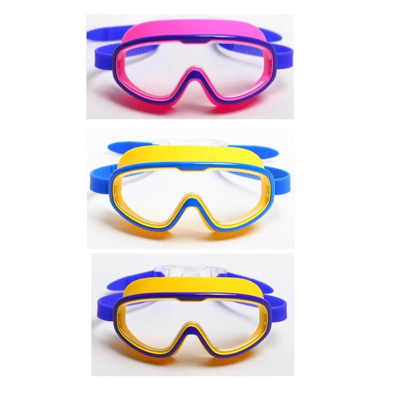 MS-9000JR Anti-fog Kids Soft Silicone Swimming Goggles - Blue/Yellow