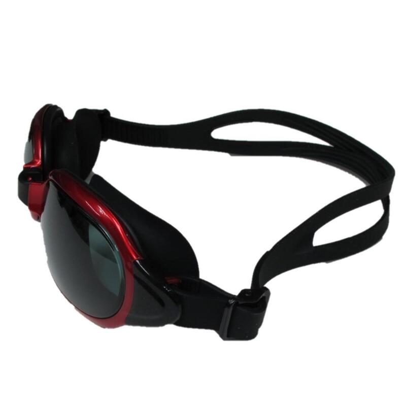 MS-8700 防霧防UV高級矽膠泳鏡 - 紅色/茶鏡