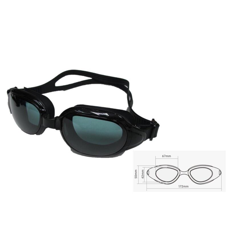 MS-8700 防霧防UV高級矽膠泳鏡 - 黑色/茶鏡