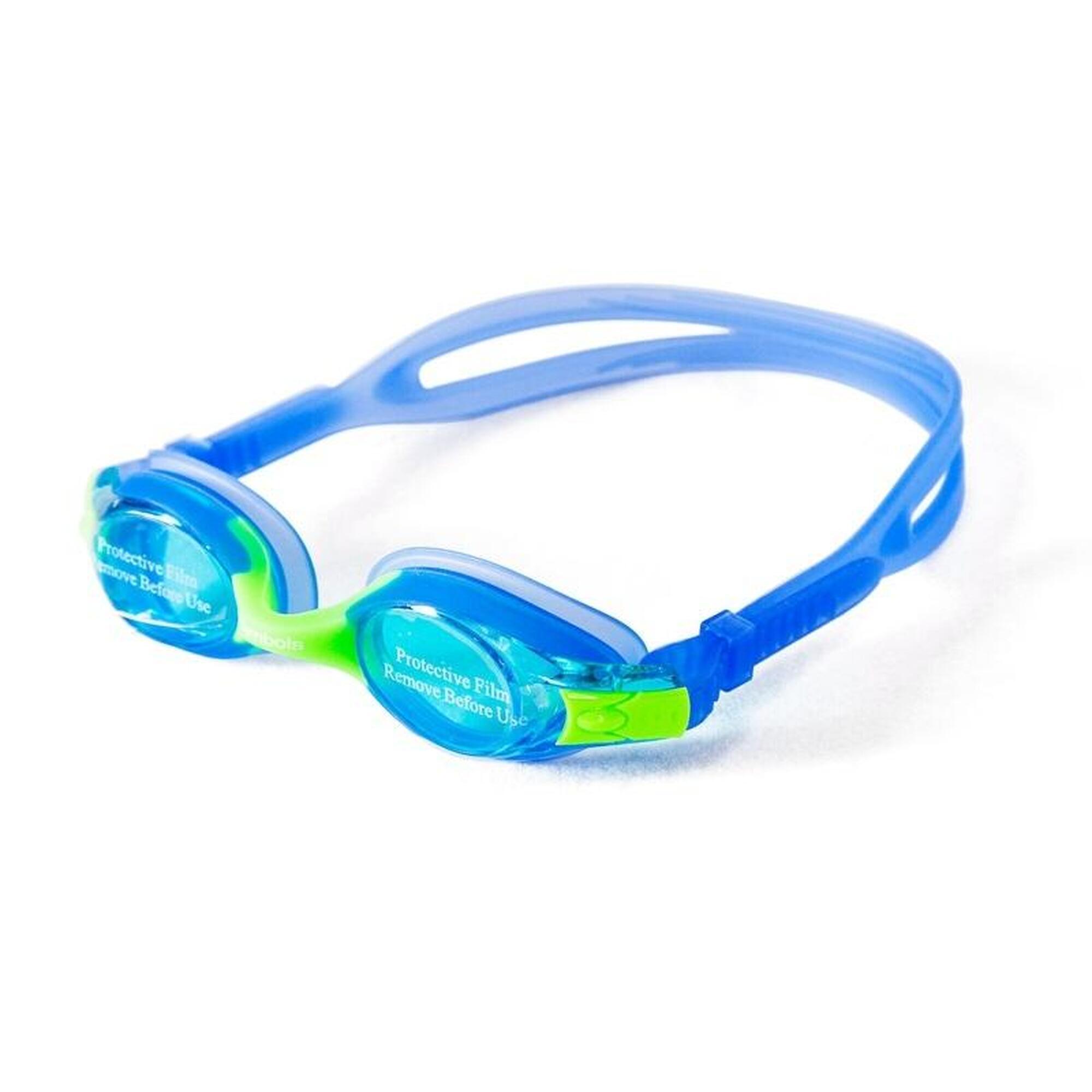 MS-2400JR 防霧防UV 小童 [3 - 6 歲] 矽膠泳鏡 - 淺藍色/綠色
