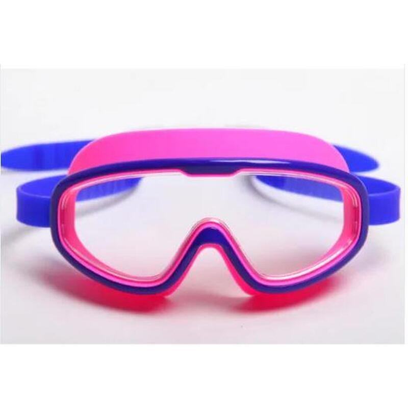 MS-9000JR 防霧防UV 小童軟矽膠泳鏡 - 粉紅色/藍色