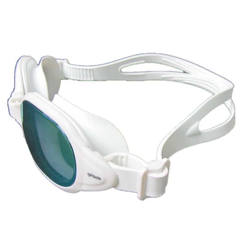 MS-8700MR Silicone Anti-Fog UV Protection Reflective Swimming Goggles - White