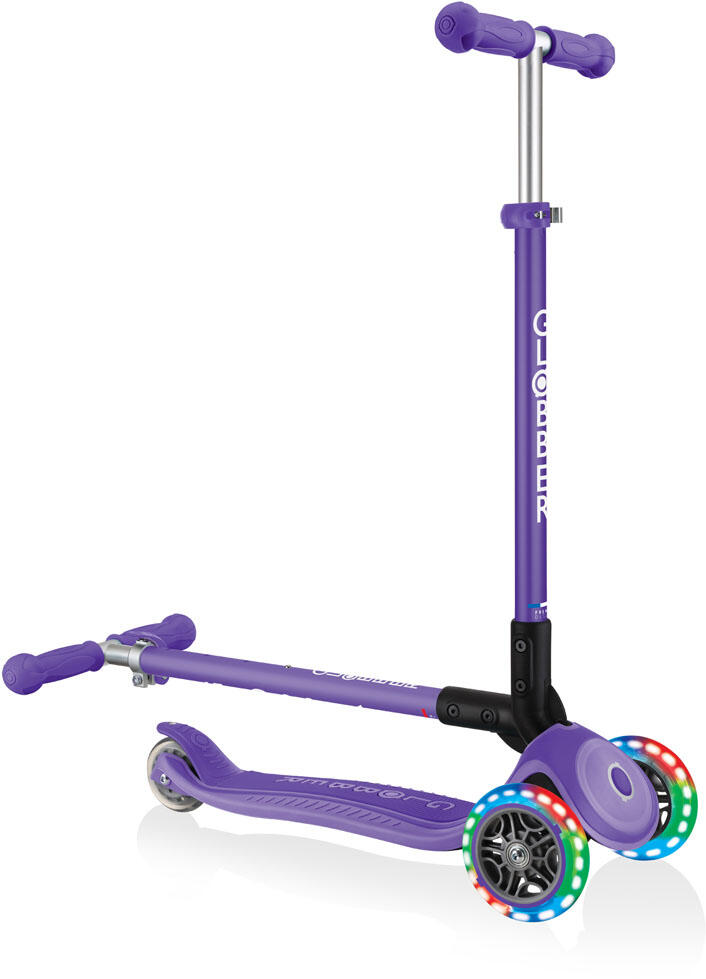 Trottinette Globber Primo Foldable Plus Lights violette pliable 2/7