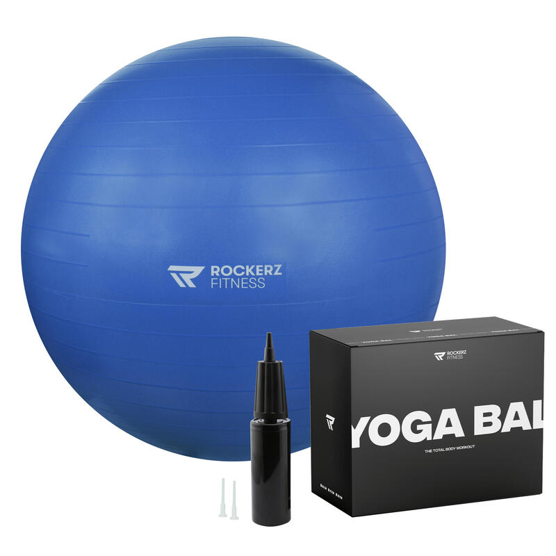 Fitness bal - Yoga bal - Gymbal - Zitbal - 75 cm - Kleur: Blauw