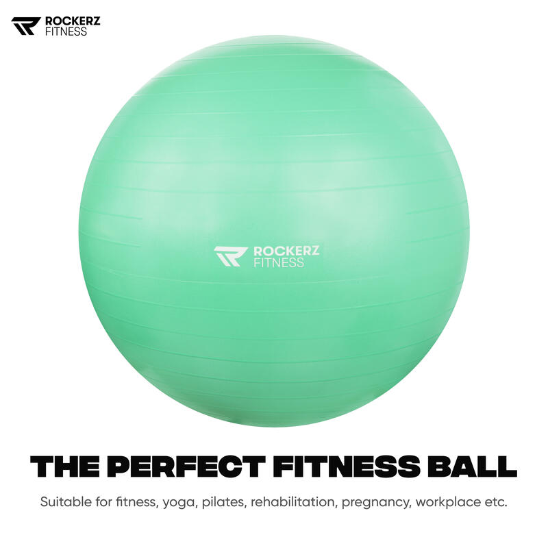 Bola de Pilates e Yoga com bomba verde - 75cm