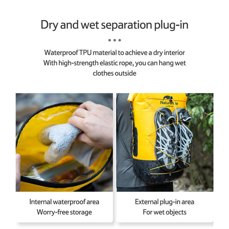 TB03 Wet & Dry Separation Waterproof Bag 40L - Khaki