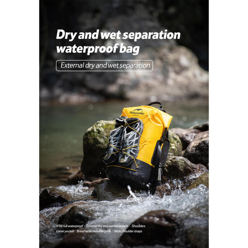 TB03 Wet & Dry Separation Waterproof Bag 40L - Khaki