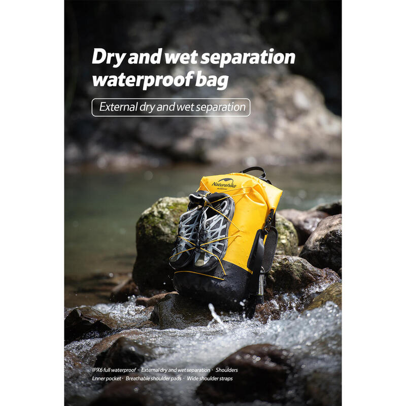 TB03 Wet & Dry Separation Waterproof Bag 40L - Yellow