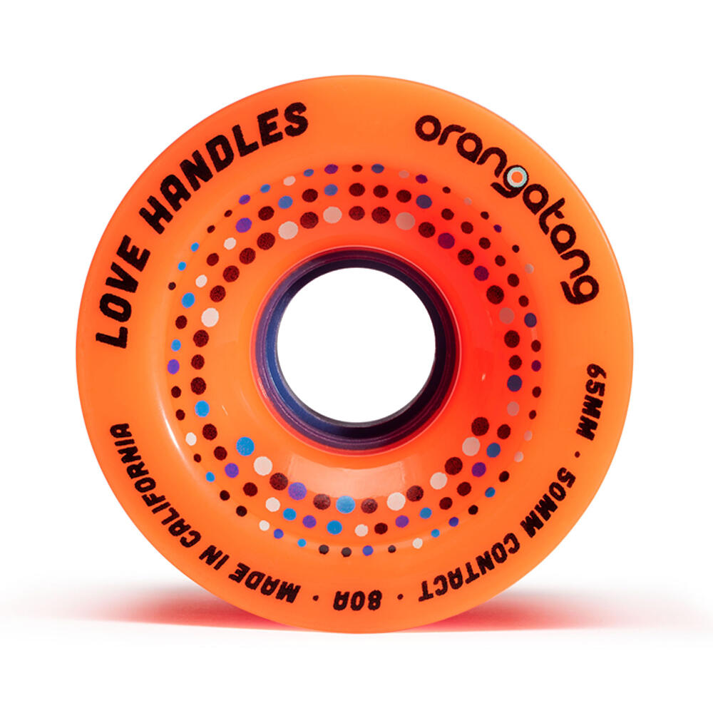 LOVE HANDLES Longboard Pumping & Speed Wheels inc JEHU Bearings 65mm/80a – Set 4 2/3