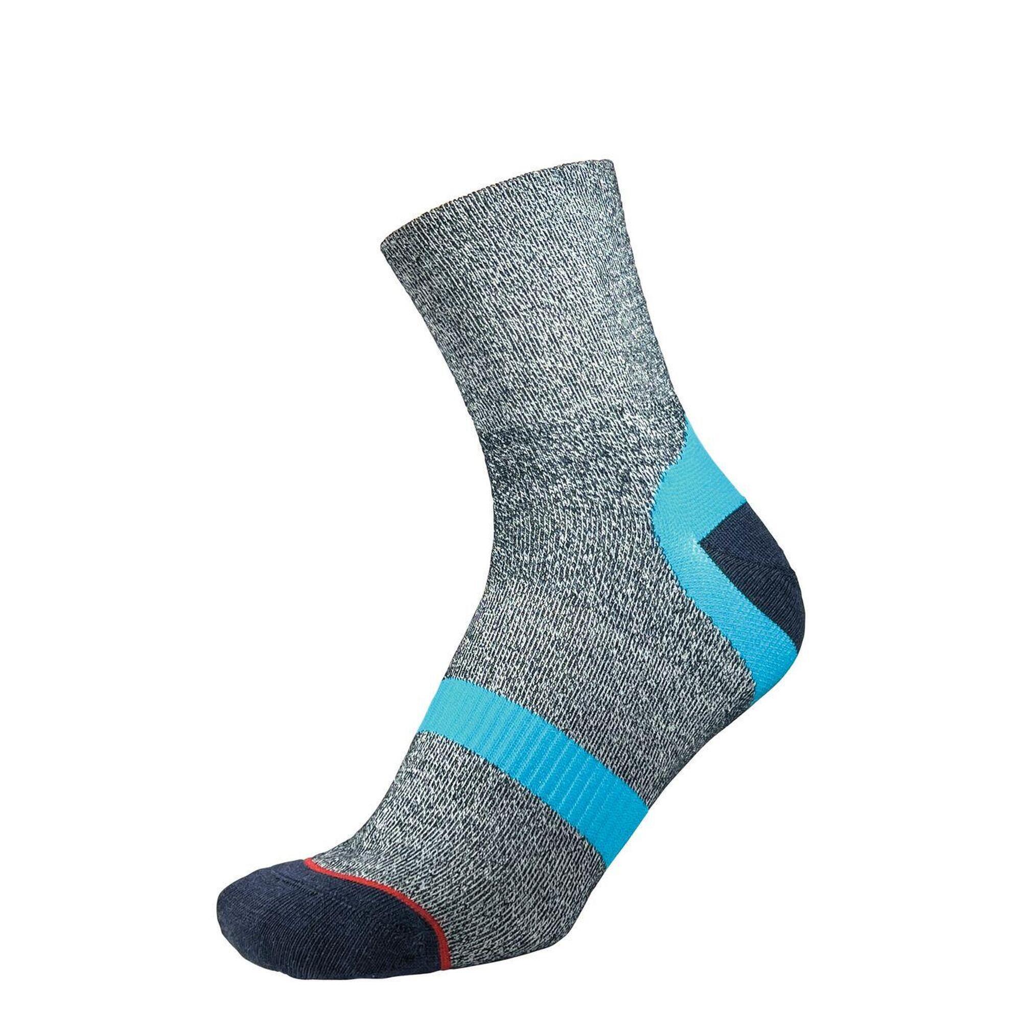 1000 Mile Approach Repreve Double Layer Sock Navy Marl Kingfisher 1/1