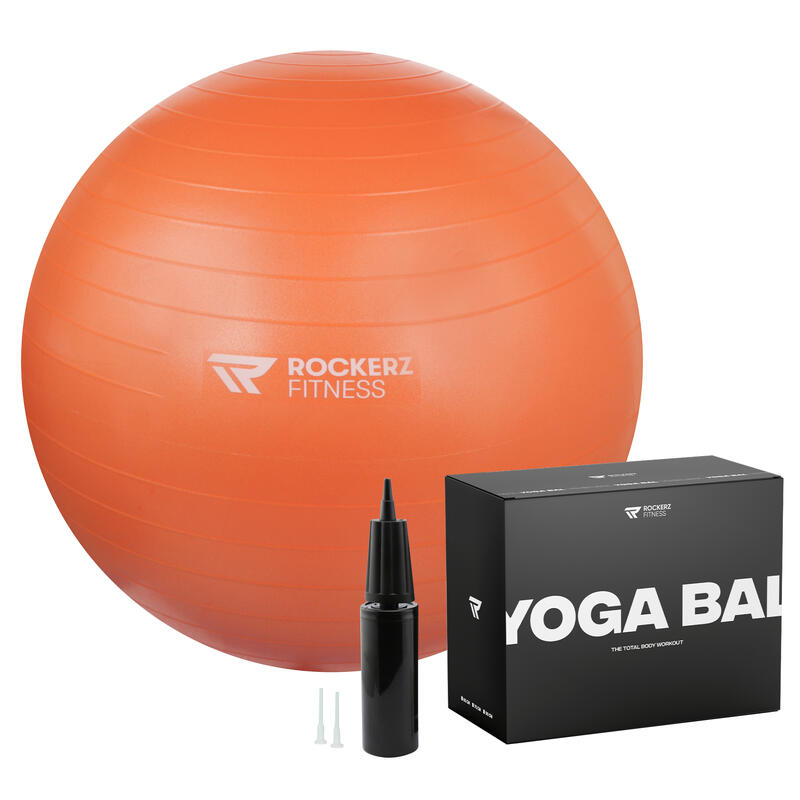 Fitnessbal - Yoga bal Gymbal - Zitbal - 75 cm - Kleur: Zwart | ROCKERZ FITNESS | Decathlon.nl
