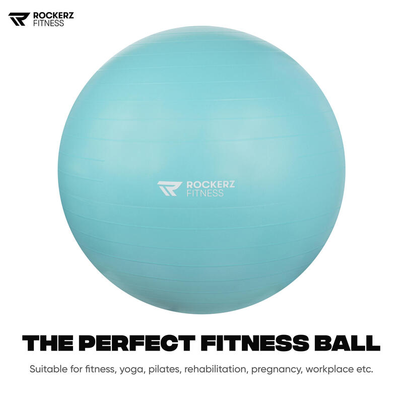 bola de yoga com bomba - bola de Pilates - bola de fitness - Turquoise - 65cm