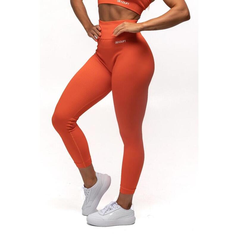 Legginsy sportowe dla kobiet Deadlift Ribbed długie, bezszwowe