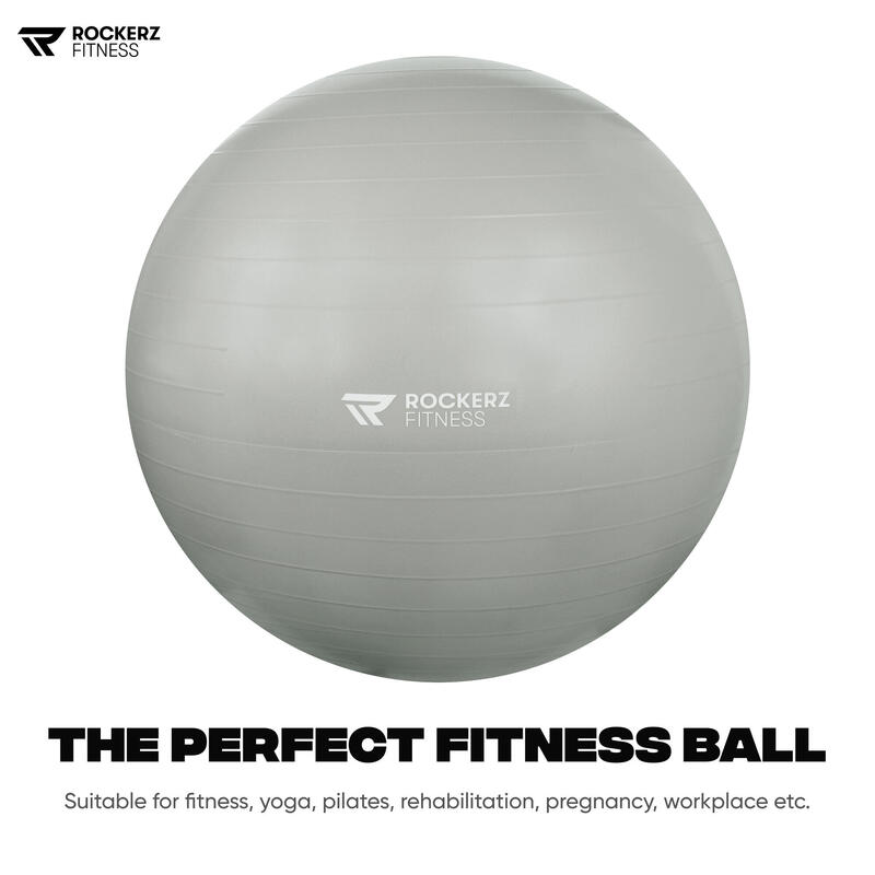 bola de yoga com bomba - bola de Pilates - bola de fitness - Cinzento- 65cm