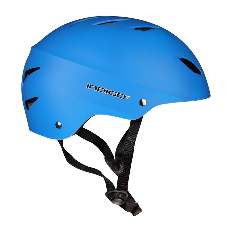 Casco Skateboarding Adulto con 12 Ventilaciones INDIGO 55-59 cm Azul