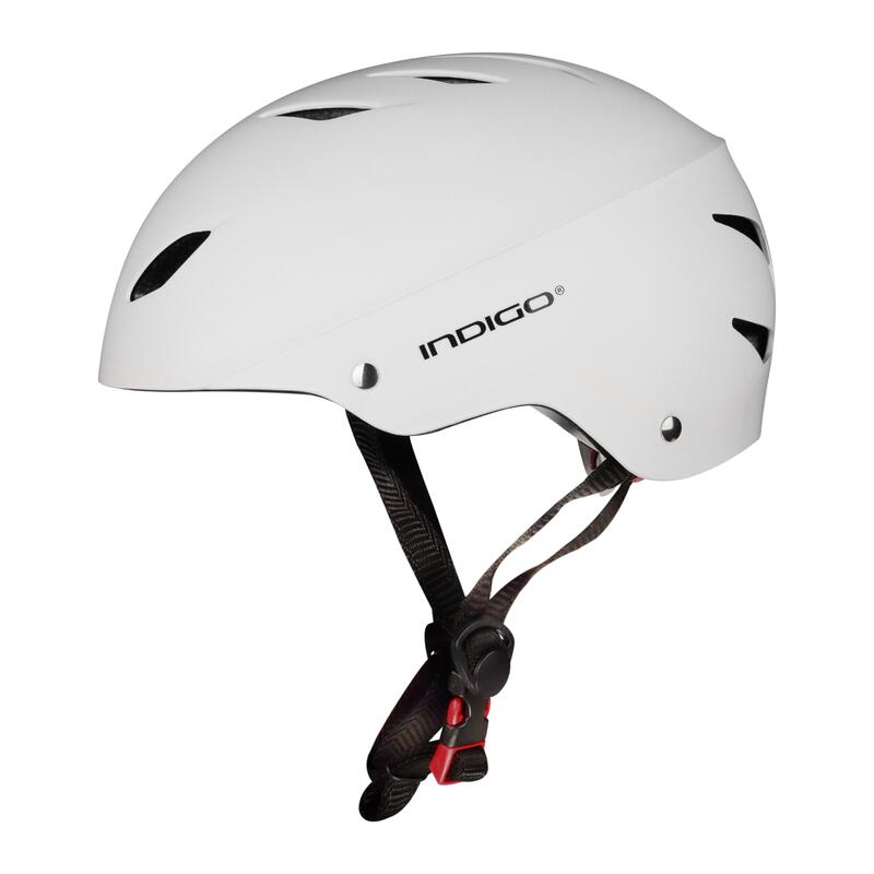 Casco Skateboarding Adulto con 12 Ventilaciones INDIGO 55-59 cm Blanco