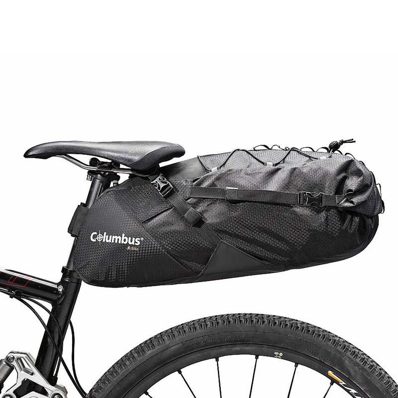 Columbus Bikepacking Bolsa de sillín para bicicleta con cierre enrollable elementos reflectantes asiento y tub 18l.de
