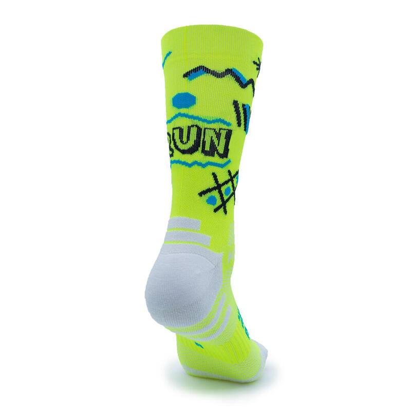 Chaussettes running "XXO" JAUNE (1 FIL)