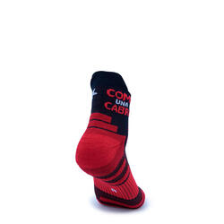 CHAUSSETTES RUNNING CHEVILLE #COMOUNACABRA mixte KAMUABU rouge/noir