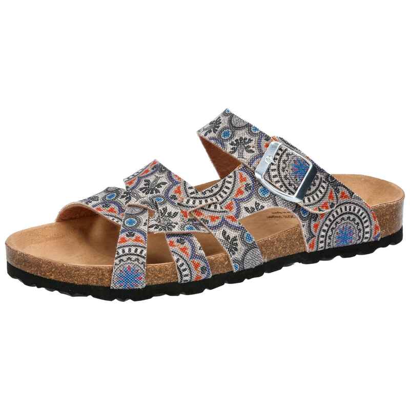 Pantolette silberfarben Damen Pantolette Bioline Flora Vegan