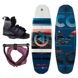 Wakeboard pakket - Coasto Kyanit wakeboard + Diamond wakeboard bindingen + lijn