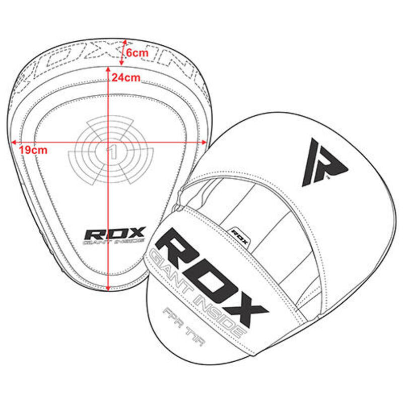 Palmare curbe Rdx T1, negru/Alb, uni