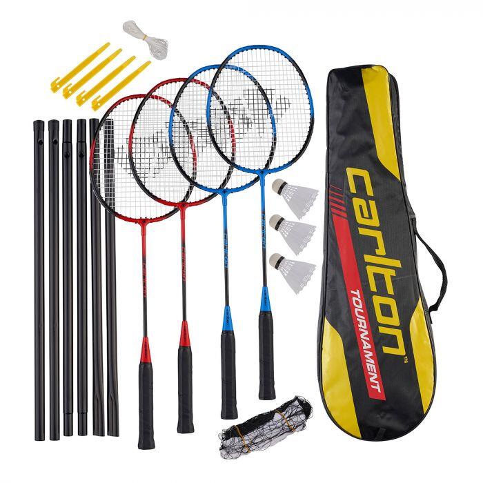 Carlton Tournament Blue/Red 4 Player Badminton Set With Net & Shuttles 1/3