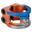 Collier de Serrage Cage V2 - Orange/Bleu/Titane