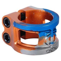 Kooi V2-legering 2-boutklem - Oranje/Blauw/Titanium