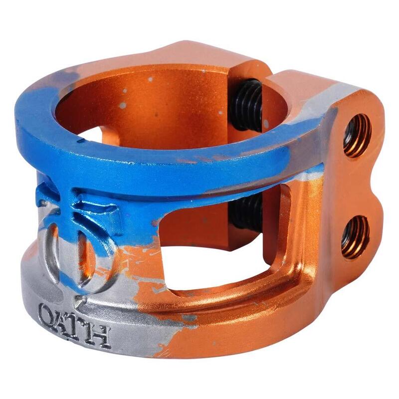 Kooi V2-legering 2-boutklem - Oranje/Blauw/Titanium