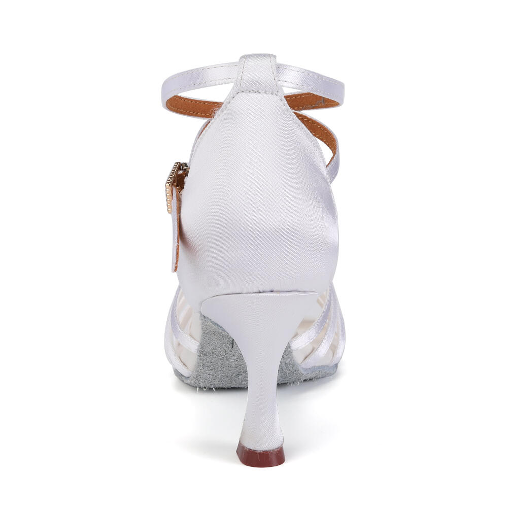 SAPATOS DE DANÇA BURTAN HAVANA PARA SALÃO DE BAILE SALSA BRANCO 7 CM 5/7