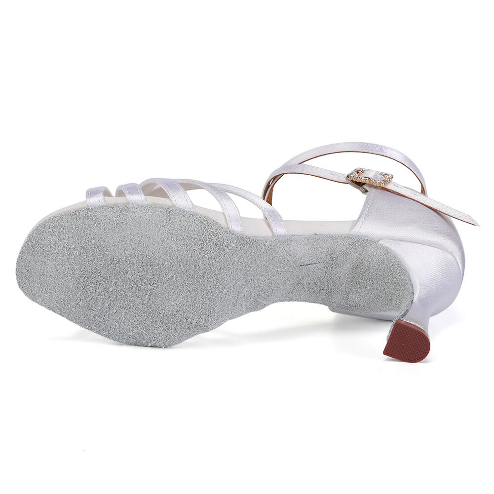 SAPATOS DE DANÇA BURTAN HAVANA PARA SALÃO DE BAILE SALSA BRANCO 7 CM 7/7