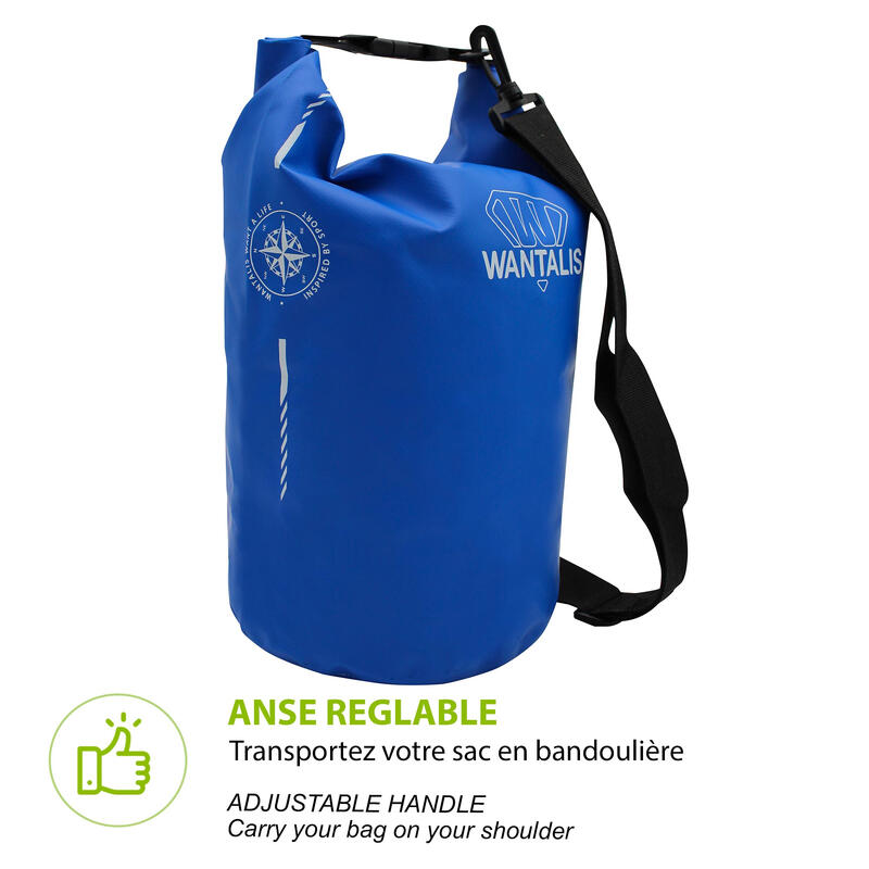 Wasserdichte Tasche - PVC 500D - 15L - Cyanblau