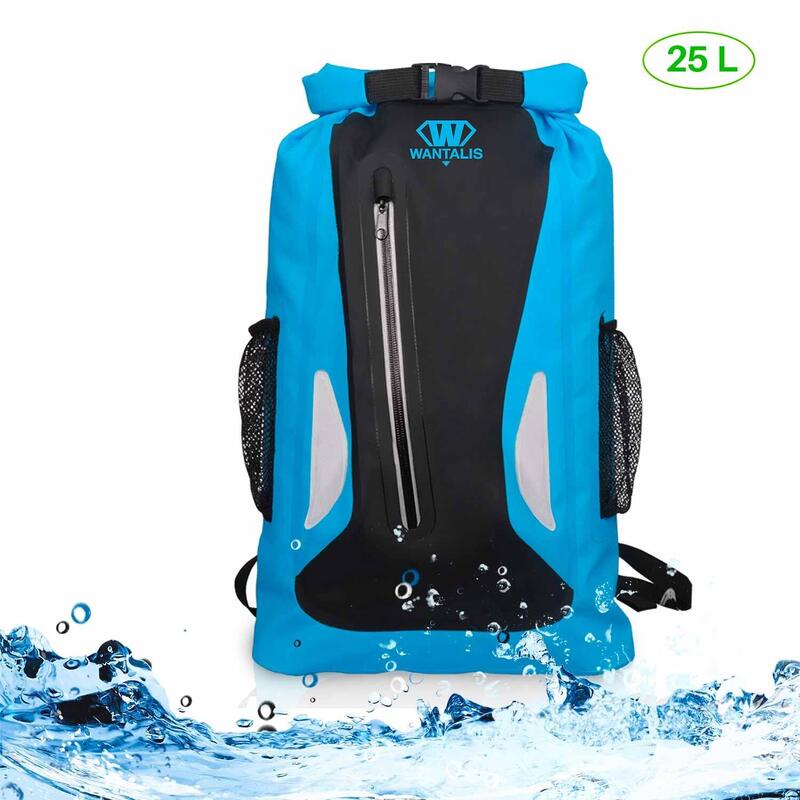 Waterdichte tas - 25L - Zwart en blauw